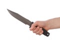 Hand holding combat knife