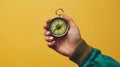 A hand holding a compass.AI generated image Royalty Free Stock Photo