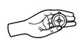 Hand Holding a Compass, Navigation and Exploration Guide, vector design Generative AI Royalty Free Stock Photo