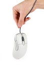 Hand holding computer mouse Royalty Free Stock Photo