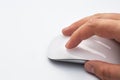 Hand holding computer mouse. Royalty Free Stock Photo