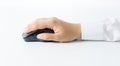 Hand holding computer wireless mouse isolated Royalty Free Stock Photo