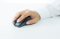 Hand holding computer wireless mouse isolated Royalty Free Stock Photo