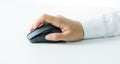 Hand holding computer wireless mouse isolated Royalty Free Stock Photo