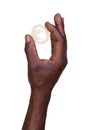 Hand holding condom