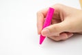 Hand holding crayons Royalty Free Stock Photo