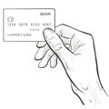 Hand holding credit bank card. Online shopping service concept. Safe payment edc electronic data capture transaction Royalty Free Stock Photo