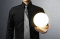 Hand holding Crystal Ball Royalty Free Stock Photo