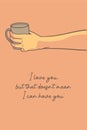 Hand holding cup motivation concept vector illustration Royalty Free Stock Photo