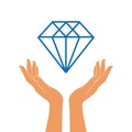 Hand holding diamond Royalty Free Stock Photo