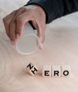 Dice with text for illustration of `from zero to hero` words