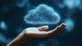 Hand Holding Digital Cloud Technology Network Royalty Free Stock Photo