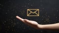 Hand holding digital envelope symbolizing modern communication Royalty Free Stock Photo