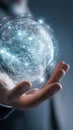 Hand Holding Digital Network Globe Royalty Free Stock Photo
