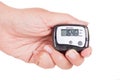 Hand Holding Digital Pedometer Royalty Free Stock Photo