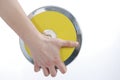 Hand holding the discus Royalty Free Stock Photo