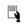 Hand Holding Document Flat Vector Icon