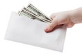 Hand holding dollar envelope Royalty Free Stock Photo