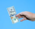 Hand holding dollar notes Royalty Free Stock Photo