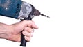 Hand holding drill Royalty Free Stock Photo