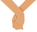 Hand holding each others, handshake supporting each other. vector illustration Royalty Free Stock Photo