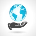 Hand Holding Earth Globe Symbol