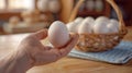The hand holding egg.AI generated image Royalty Free Stock Photo