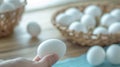 The hand holding egg. AI generated Royalty Free Stock Photo