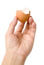 Hand holding an eggshell Royalty Free Stock Photo