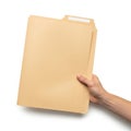 Hand holding an empty file folder Royalty Free Stock Photo