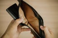 Hand Holding Empty Wallet Royalty Free Stock Photo