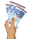 Hand holding euro bills Royalty Free Stock Photo