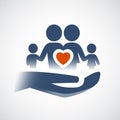 Hand holding family symbol, love or life insurance concept Royalty Free Stock Photo