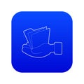 Hand holding file folder icon blue vector Royalty Free Stock Photo