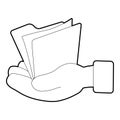 Hand holding file folder icon, isometric 3d style Royalty Free Stock Photo