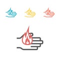 Hand holding a fire icon, flat design best vector icon Royalty Free Stock Photo