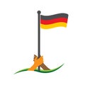 Hand holding the flag. German flag vector. The concept of holding from nationalism.