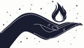 Hand Holding a Flame, Hope and Knowledge Vector Illustration, vector design Generative AI Royalty Free Stock Photo