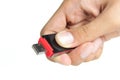 Hand holding a flash disk Royalty Free Stock Photo