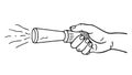 Hand Holding a Flashlight, Illumination and Discovery, vector design Generative AI Royalty Free Stock Photo