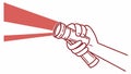 Hand Holding a Flashlight with a Red Beam, Exploration Icon, vector design Generative AI Royalty Free Stock Photo
