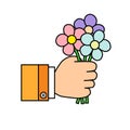 The hand holding flowers icon.