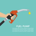 Hand holding fuel pump in a flat design Royalty Free Stock Photo