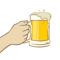 Hand Holding A Glass of Beer Royalty Free Stock Photo
