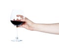 Hand Holding a Glass of Red Wine