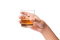 Hand holding a glass of whiskey Royalty Free Stock Photo