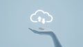 Hand holding glowing cloud computing icon Royalty Free Stock Photo