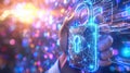 Hand Holding Glowing Padlock: Digital Security and Data Protection Concept Royalty Free Stock Photo
