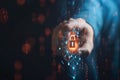 Hand Holding Glowing Digital Padlock Network Security Concept AI-generated Royalty Free Stock Photo