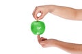 Hand holding green apple Royalty Free Stock Photo